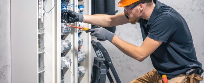 Prescott electrician performing common electrical upgrades / emergency electrical service inside a home electrical panel
